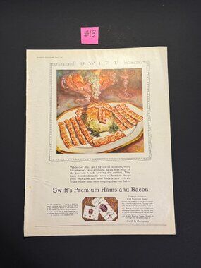 Antique Swifts Premium Hams & Bacon Advert McCalls May 1928 Magazine (AD013)